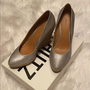 Schutz • Silver Wedge Espadrilles, 7